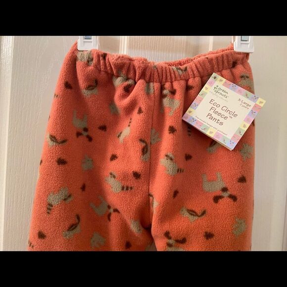 Green Sprouts Eco Circle Fleece Pants Forest Friends Pink Size XL 2 years NWT - Picture 2 of 9